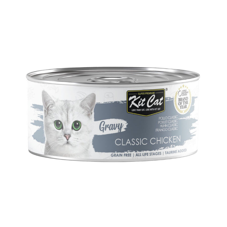 Kit Cat Classic Pollo Lata Salsa para gatos, , large Imagen numero 1