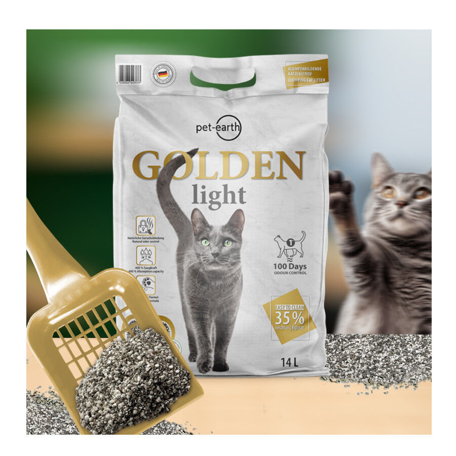 Golden Grey Light Arena Aglomerante para gatos thumbnail
