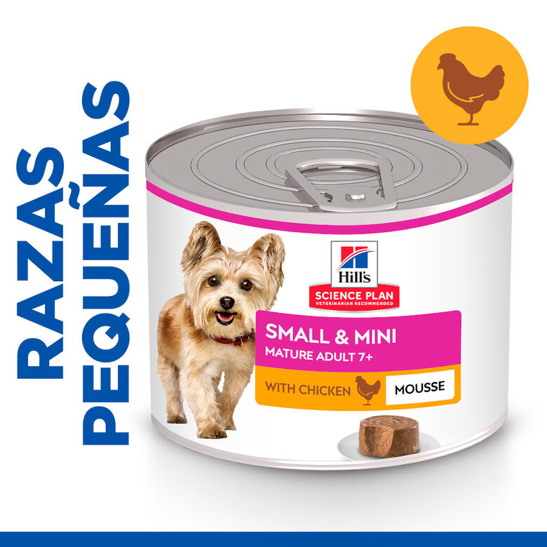 200 g Hill's Science Plan Mature Small & Mini Mousse de Pollo lata para perros,  Imagen numero 2 200 g Hill's Science Plan Mature Small & Mini Mousse de Pollo lata para perros, , large Imagen numero 2
