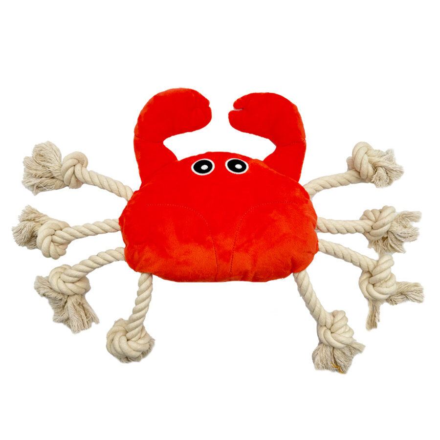 Tootoy! Comfort Fresh Crab peluche con cuerda para perros