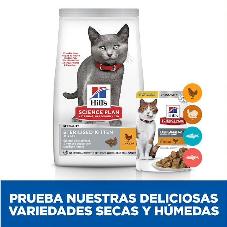 Hill&#039;s Science Plan Sterilised Kitten Pollo pienso para gatos thumbnail