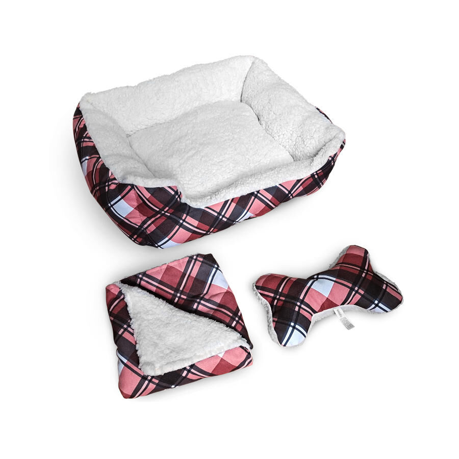 Guau Christmas Kit de Cama con Coj&iacute;n y Manta para perros, , large Imagen numero 2