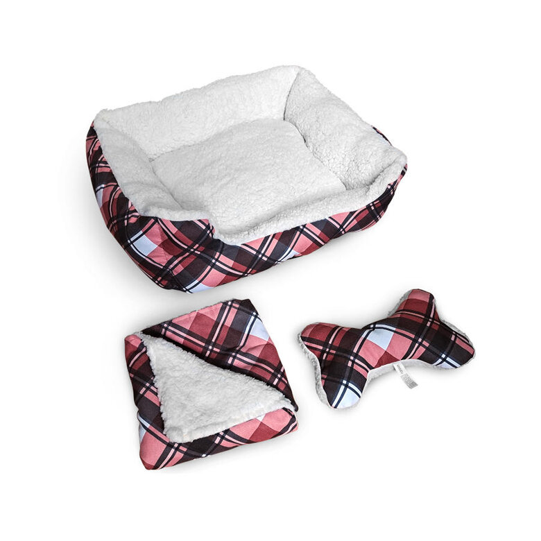 Guau Christmas Kit de Cama con Cojín y Manta para perros, , large image number null