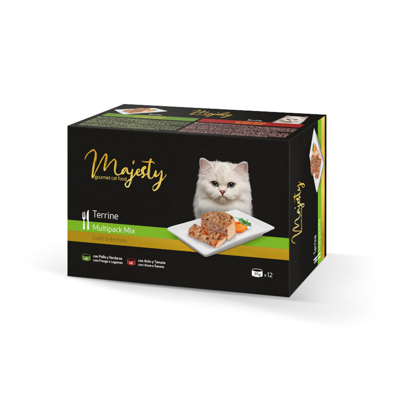 Majesty Adult Mix Terrine lata para gatos – Pack, , large image number null