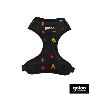 Gotoo Arnés ajustable estampado calavera negro para perros