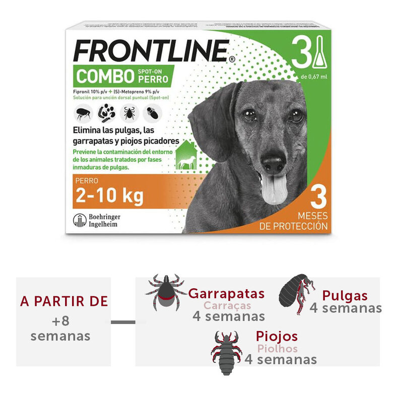 Frontline Combo Pipetas Antiparasitarias para perros pequeños, , large image number null