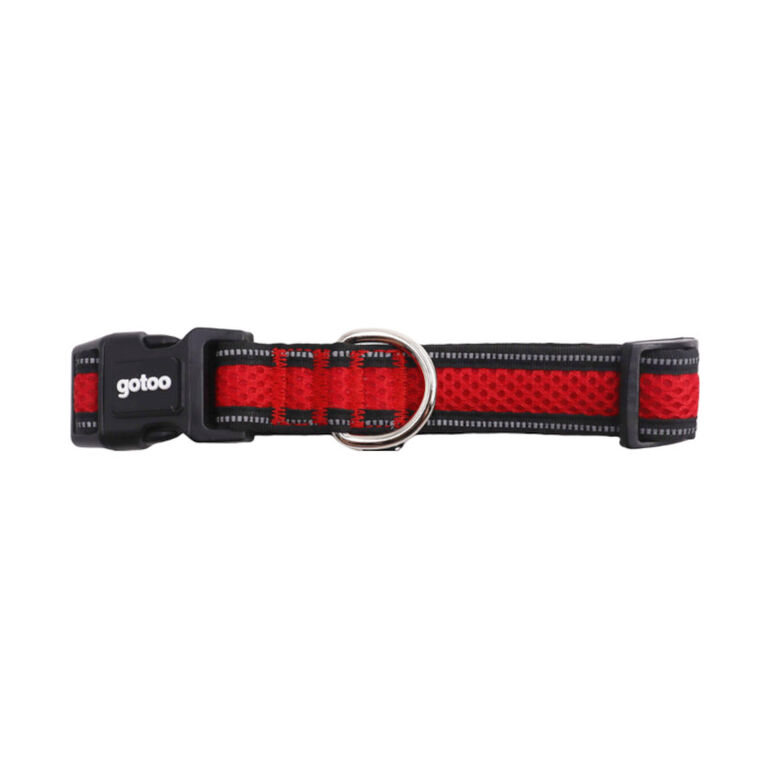 Gotoo Collar de malla transpirable rojo para perros thumbnail
