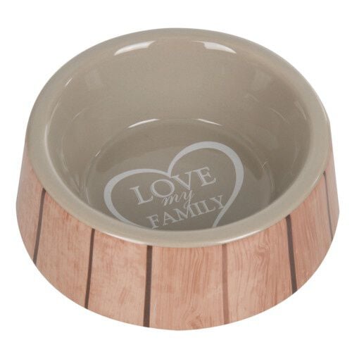 Flamingo comedero de cer&aacute;mica efecto madera Imagen numero 1