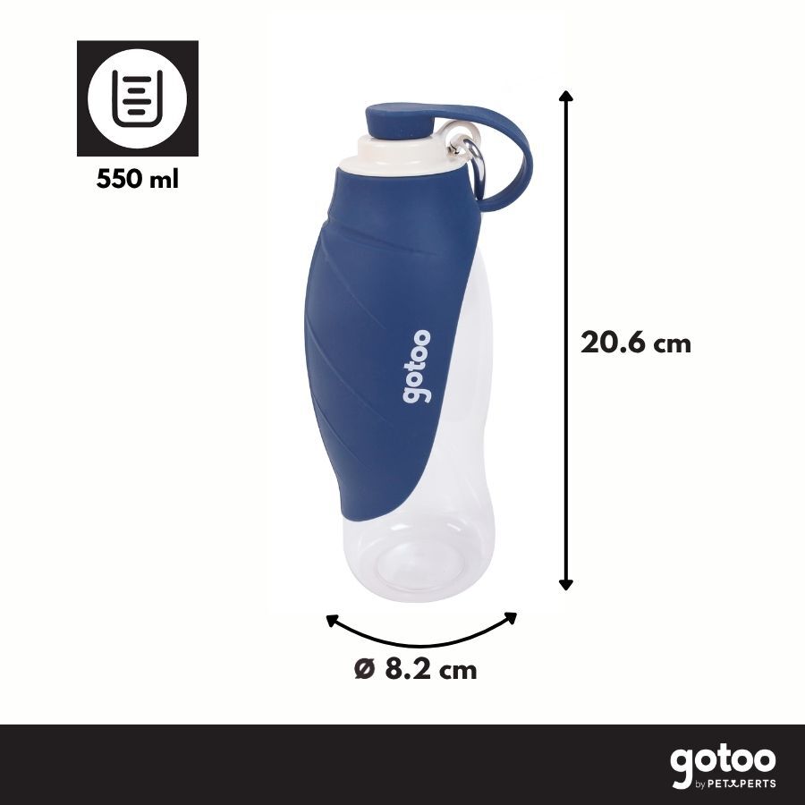 Gotoo Botella Bebedero Port&aacute;til de Silicona Azul para perros y gatos, , large Imagen numero 4