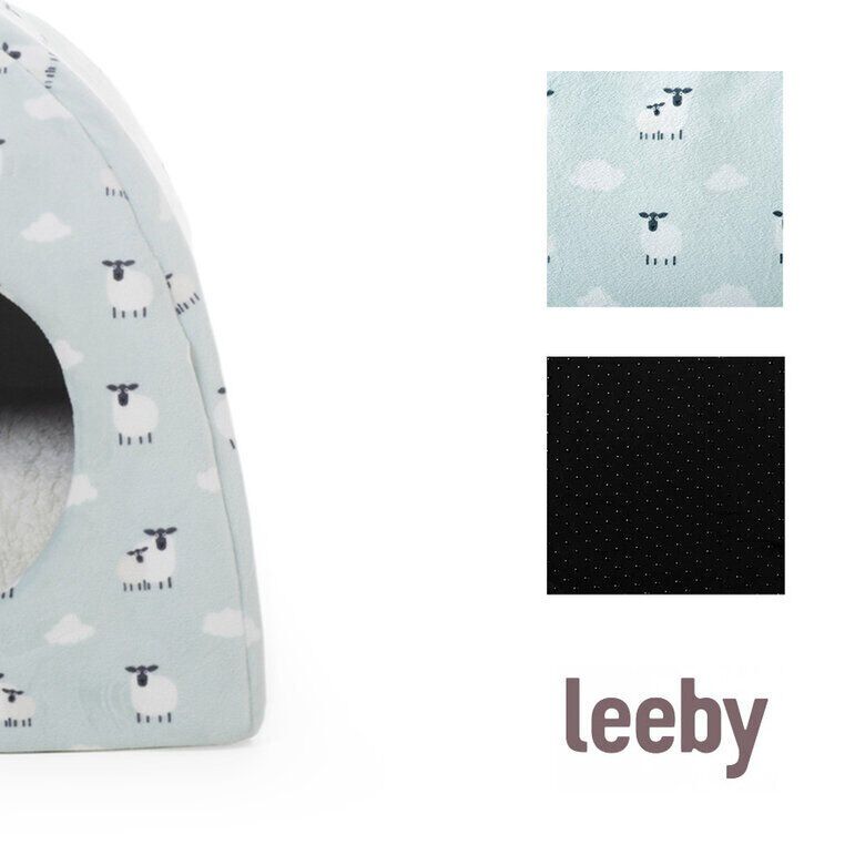 Leeby Iglú Desenfundable Blanco con Ovejitas para gatitos thumbnail