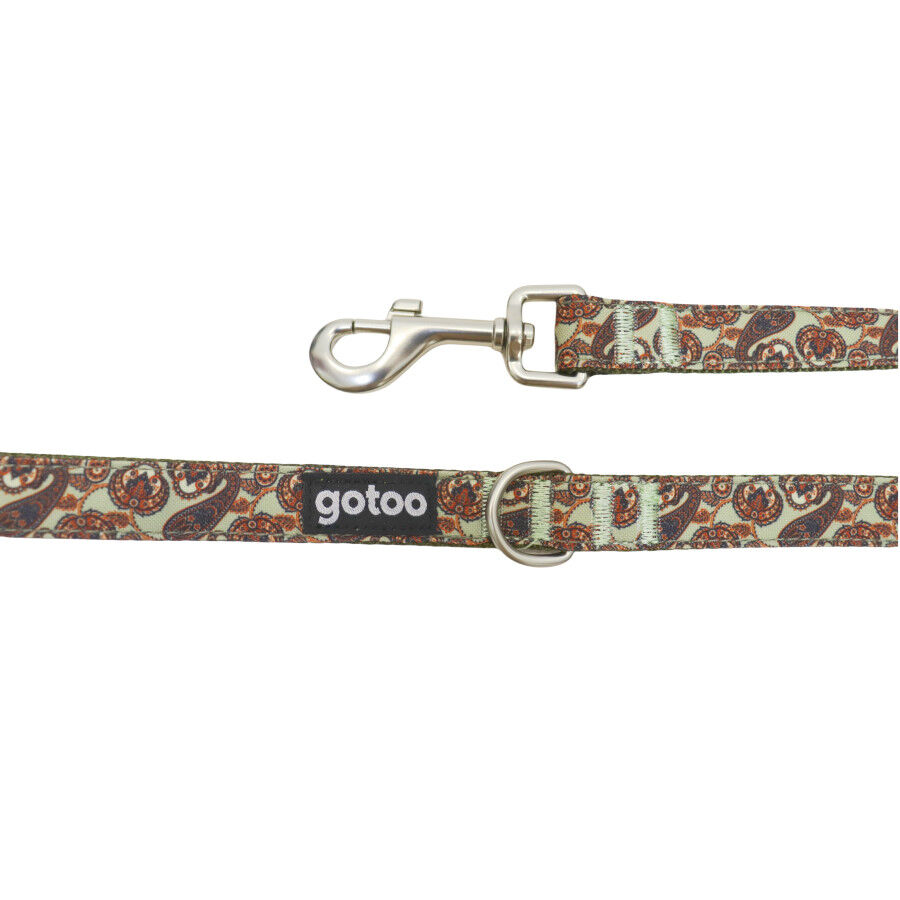 Gotoo Correa estampada cachemira caqui para perros, , large Imagen numero 3