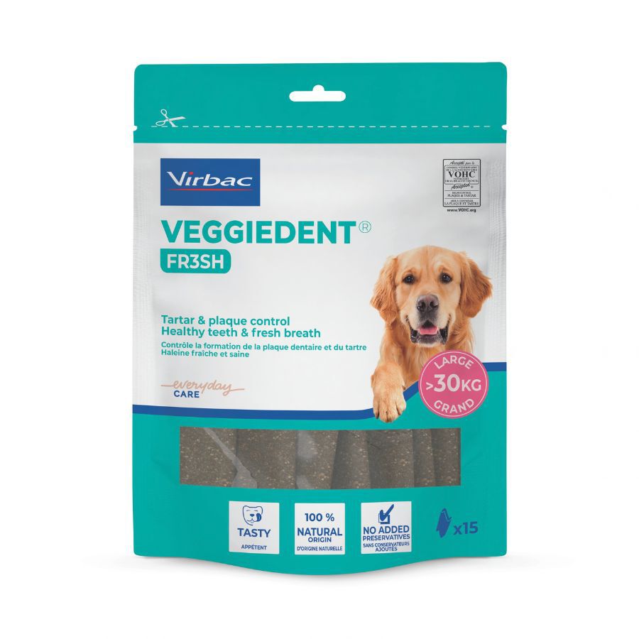 15 barritas Virbac Snacks Dentales Veggiedent Fresh para perros de raza grande, , large Imagen numero 2