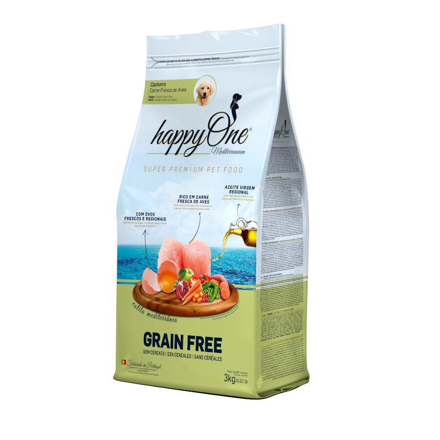 happyOne Mediterraneum Grain Free de Carne Fresca de Aves pienso para cachorros, , large Imagen numero 1