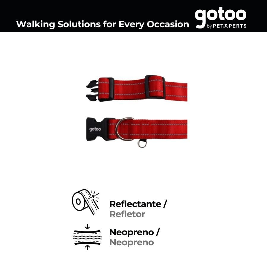 Gotoo Collar de nylon reflectante rojo para perro, , large Imagen numero 3