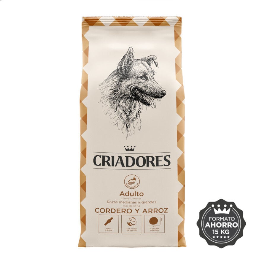15 kg Criadores Adulto Cordero y Arroz pienso para perros de razas mediana y grande, , large Imagen numero 2