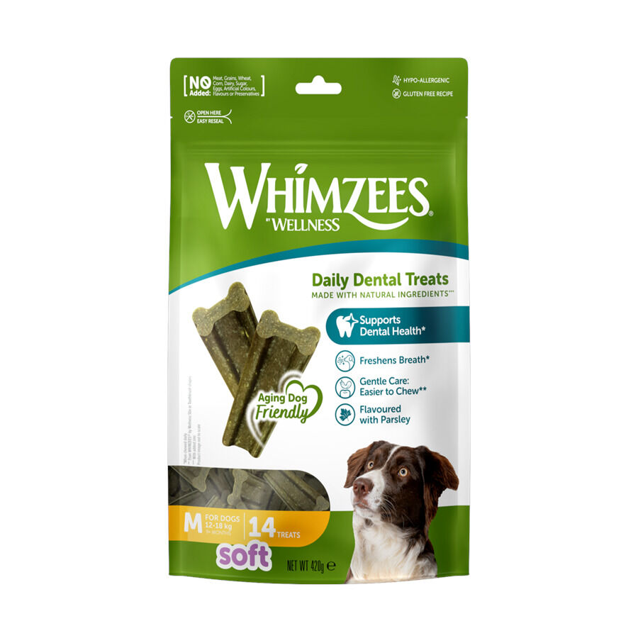 14 barritas Whimzees Snacks Dentales Soft Value Bags M para perros, , large Imagen numero 1
