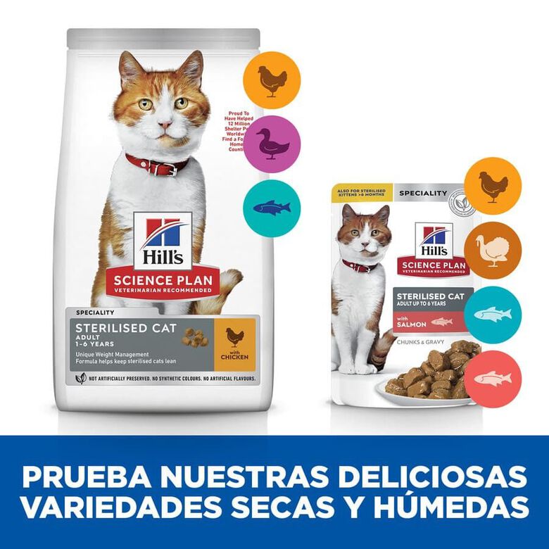Hill&#039;s Science Plan Sterilized Young Adult Salmón sobre para gatos thumbnail