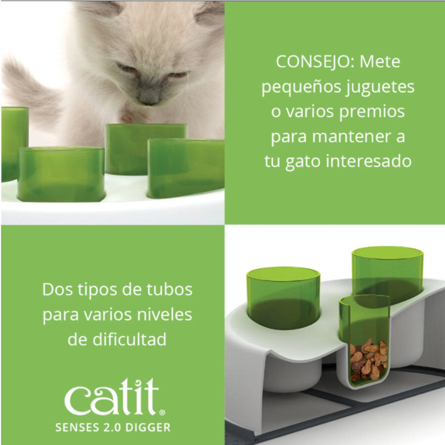 Catit Senses 2.0 Digger Comedero Antivoracidad para gatos, , large Imagen numero 4