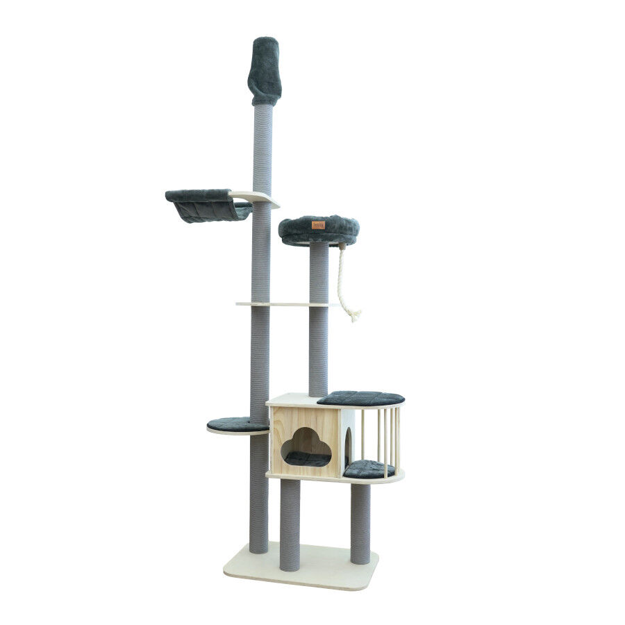 Leeby Cloud Collection torre rascador de techo con cama y juguete para gatos, , large Imagen numero 1