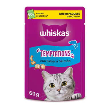 Whiskas Temptations Snacks Salmón para Gatos