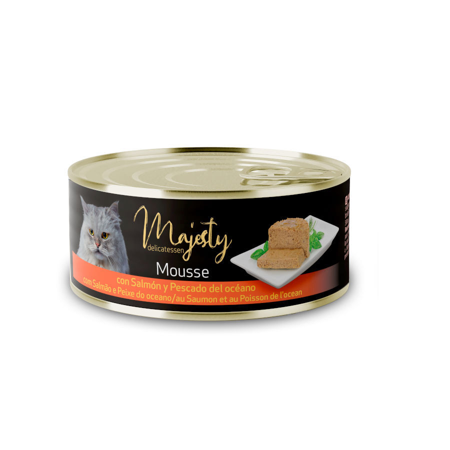 Majesty Adult Mousse de Salmón y Pescado del Océano lata para gatos