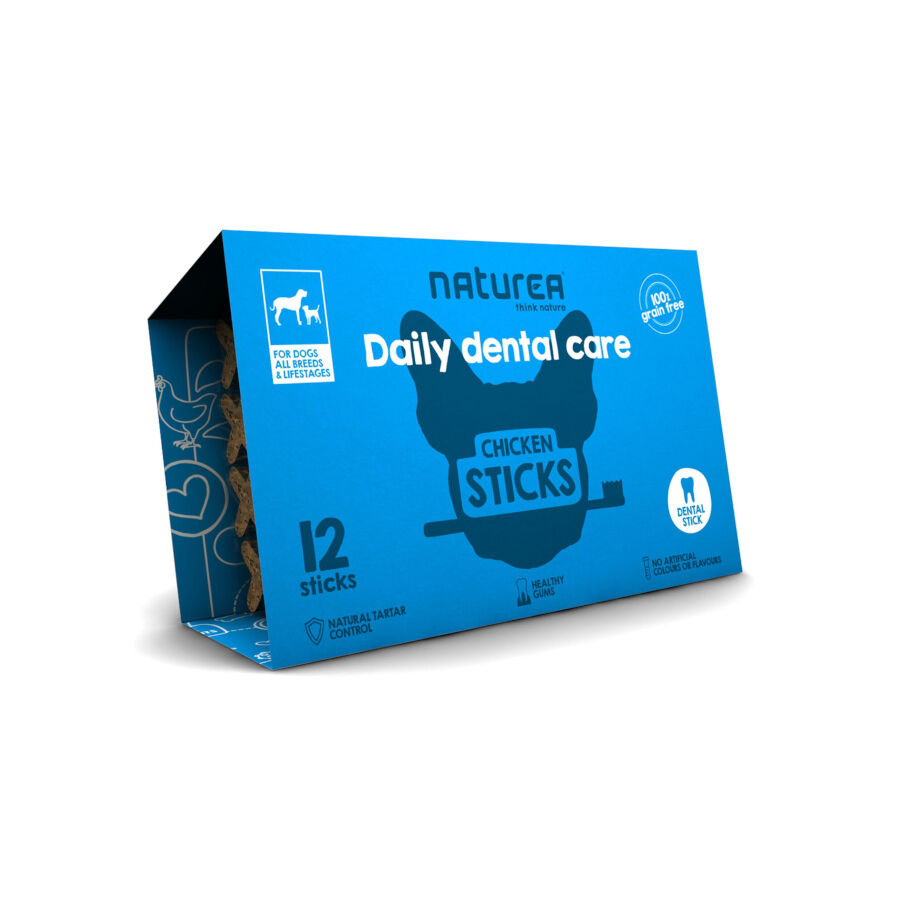 12 barritas Naturea Snacks Dentales Daily Care de Pollo para perros, , large Imagen numero 1