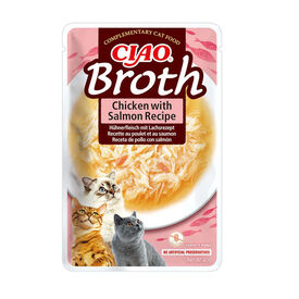 Churu Broth Sopa de Pollo con Salm&oacute;n sobre para gatos