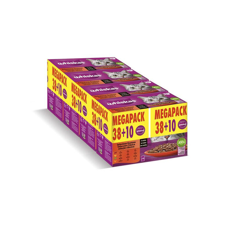 48 sobres x 85 g Whiskas Tasty Mix Selección del Chef en Salsa sobre para gatos,  Imagen numero 1 48 sobres x 85 g Whiskas Tasty Mix Selección del Chef en Salsa sobre para gatos, , large Imagen numero 1
