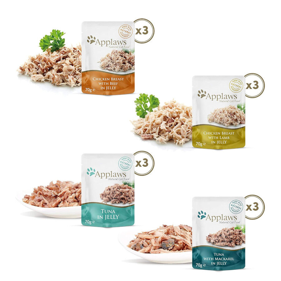 12 sobres x 70 g Applaws Selection Mix en Gelatina sobre para gatos - Multipack, , large Imagen numero 2