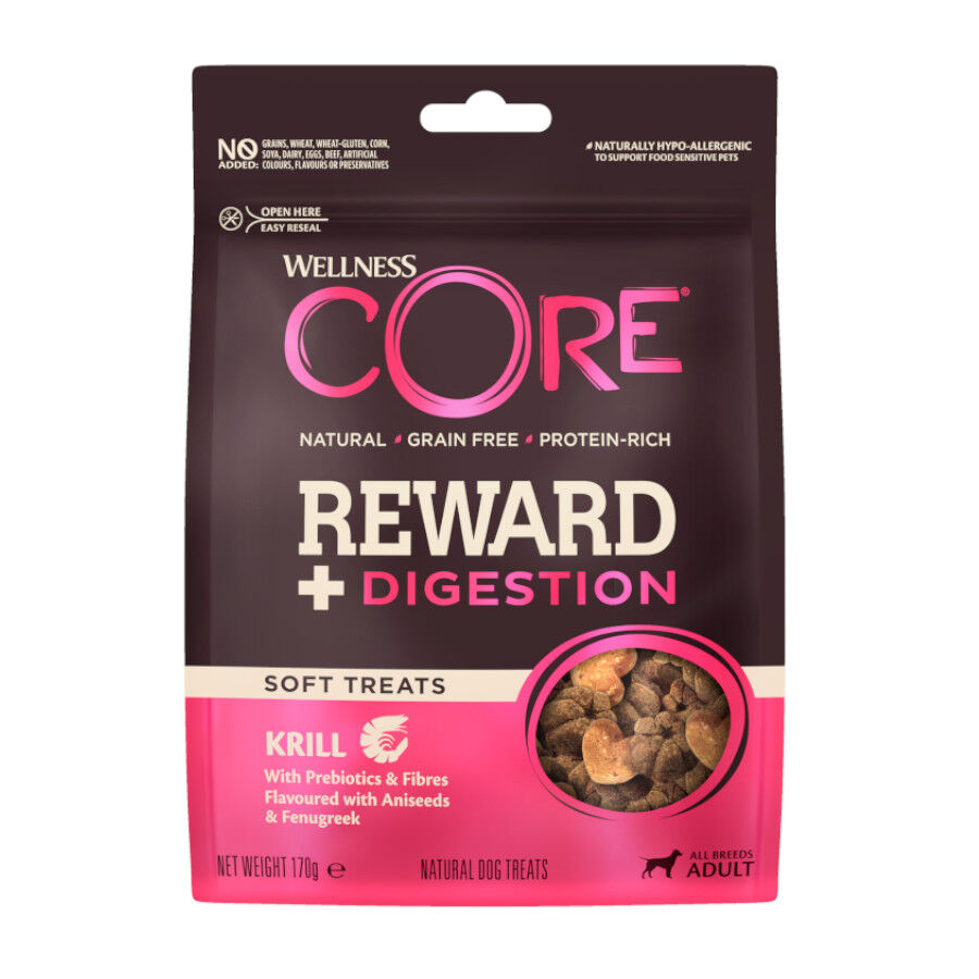 6 bolsitas x 170 g Wellness Core Bocaditos Reward + Digestion Krill para perros &iexcl;Pack Ahorro!, , large Imagen numero 1