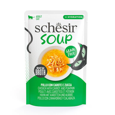 Schesir Pollo con Calabaza Grain Free en Sopa sobre para gatos
