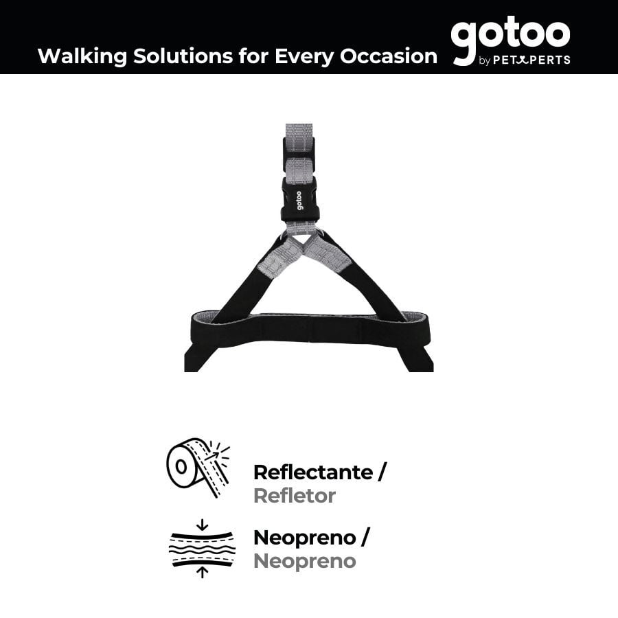 Gotoo Arn&eacute;s reflectante de neopreno gris para perros, , large Imagen numero 3