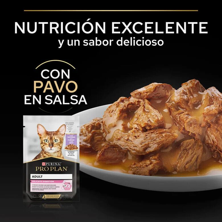 Pro Plan Delicate Digestion con Pavo en Salsa para gatos thumbnail