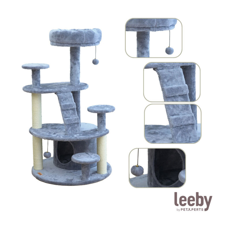 Leeby Esperanza torre rascador multiplataforma con cama nido y juguete para gatos thumbnail