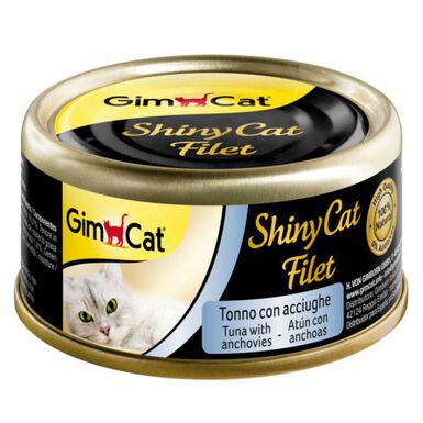 GimCat Shiny filet Atún y Anchoas lata para gatos