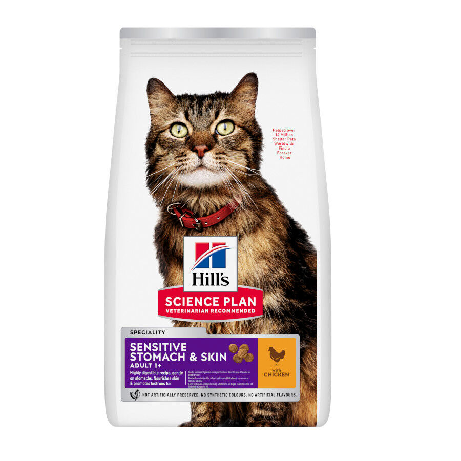 1.5 kg Hill's Adult Science Plan Sensitive Stomach Pollo pienso para gatos, , large Imagen numero 1