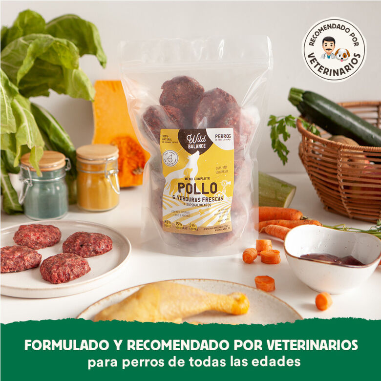 Wild Balance Menú Barf pollo y verduras comida congelada para perros thumbnail