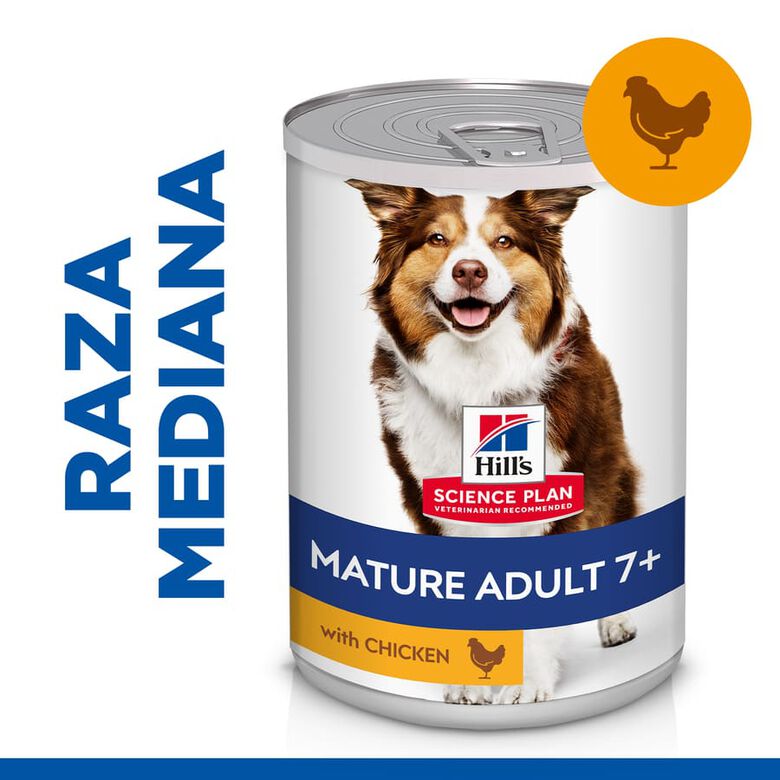 Hill&#039;s Science Plan Mature 7+ Adult pollo lata para perros thumbnail