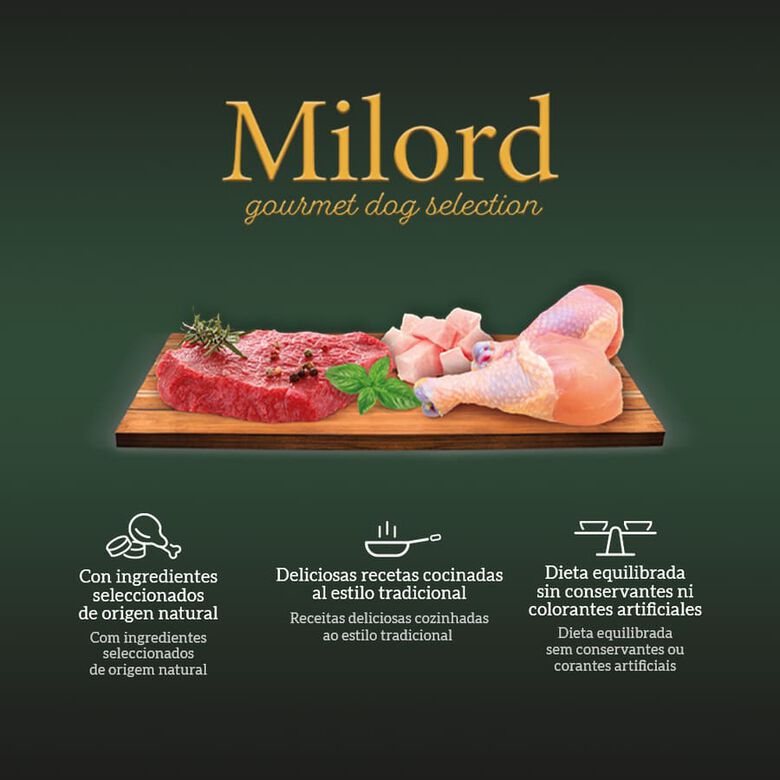 Milord Adult Buey en Paté tarrina para perros thumbnail