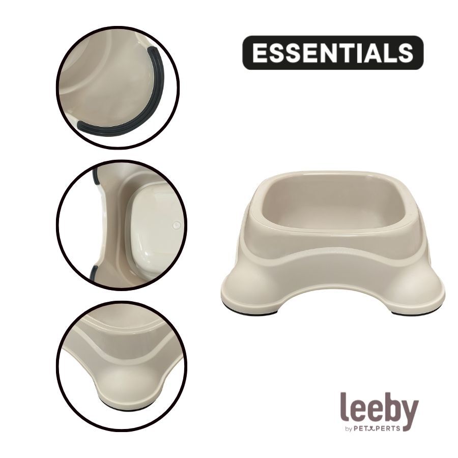 Leeby Comedero Pl&aacute;stico Taupe para perros, , large Imagen numero 3