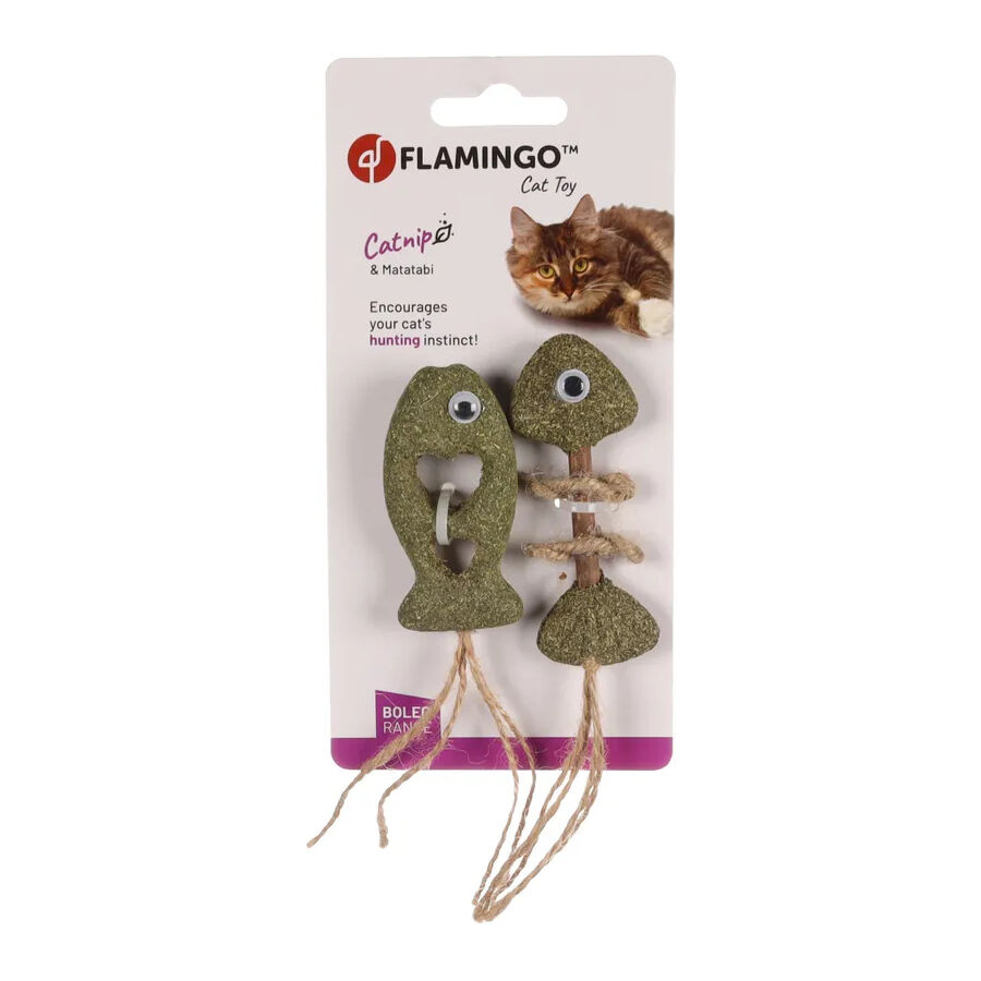 Flamingo Boleo Pez con Cuerda para gatos thumbnail