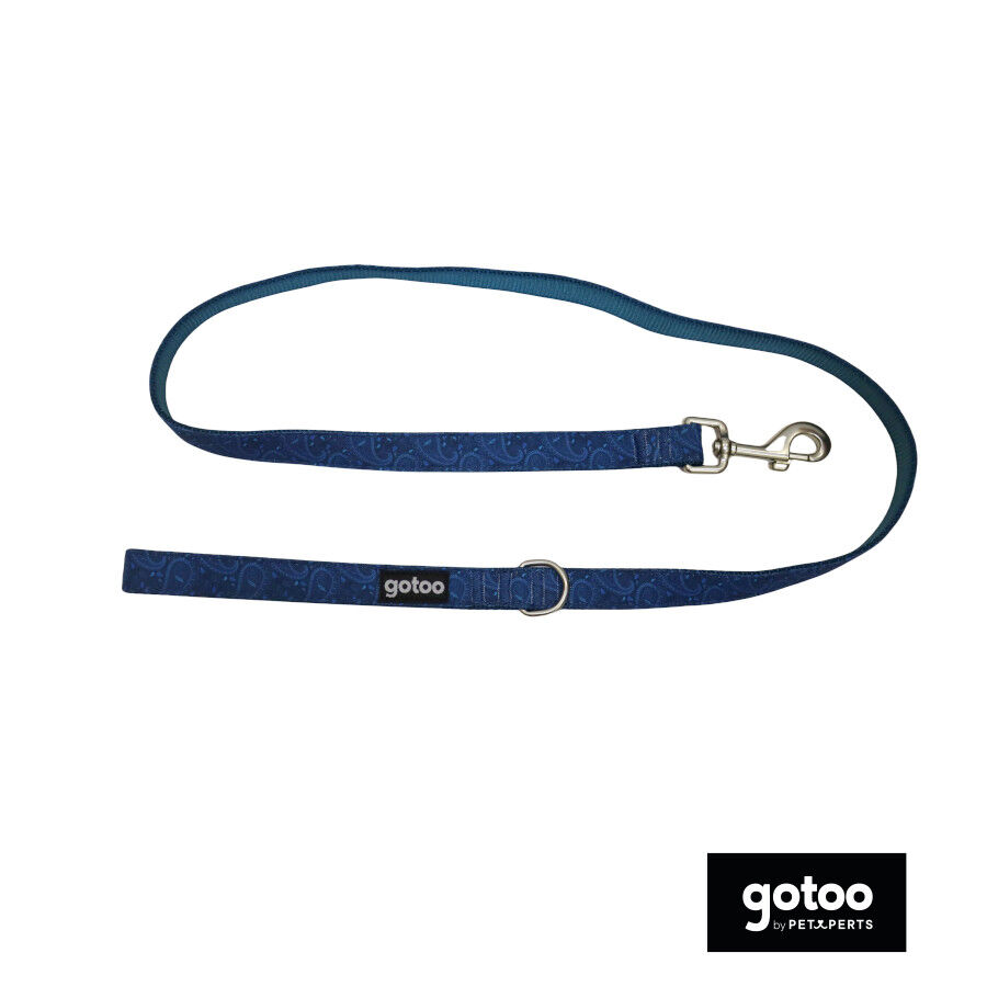 Gotoo Correa estampada cachemira clásica azul para perros thumbnail