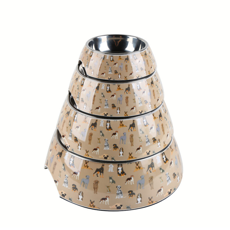 Leeby comedero acero inoxidable estampado marrón para perros,  Imagen numero 5 Leeby comedero acero inoxidable estampado marrón para perros, , large Imagen numero 5