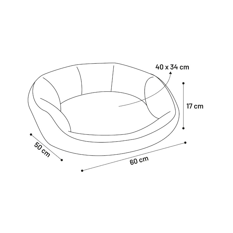 Flamingo Zupo Octógono Gris cama cuna para perros y gatos thumbnail