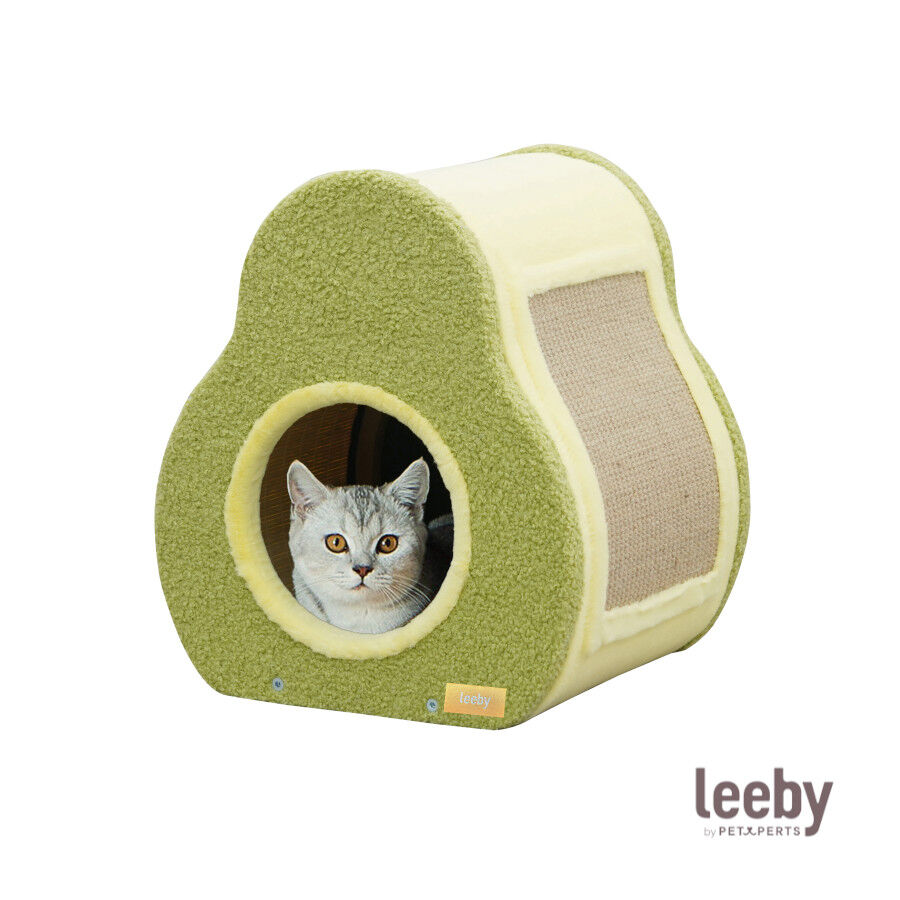 Leeby Alphonse cama nido con rascador en forma de aguacate para gatos thumbnail