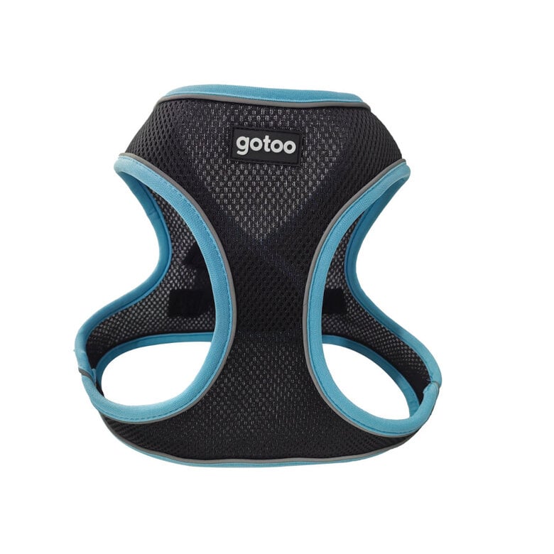 Gotoo Arnés ajustable de malla turquesa/negro para perros,  Imagen numero 1 Gotoo Arnés ajustable de malla turquesa/negro para perros, , large Imagen numero 1