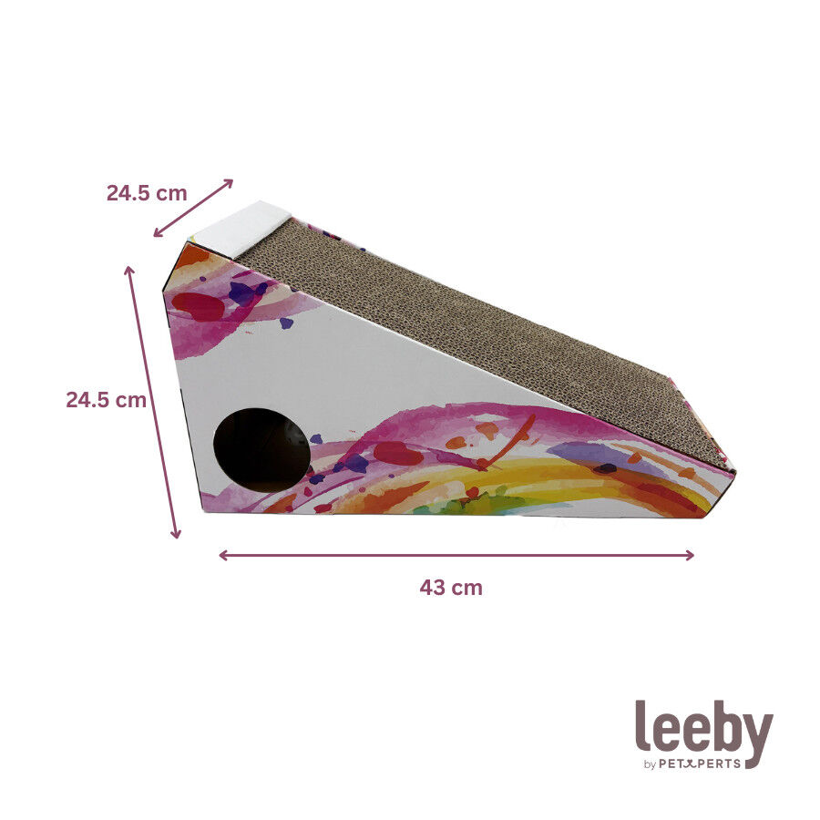 Leeby Walter rascador de cartón horizontal con bola para gatos thumbnail