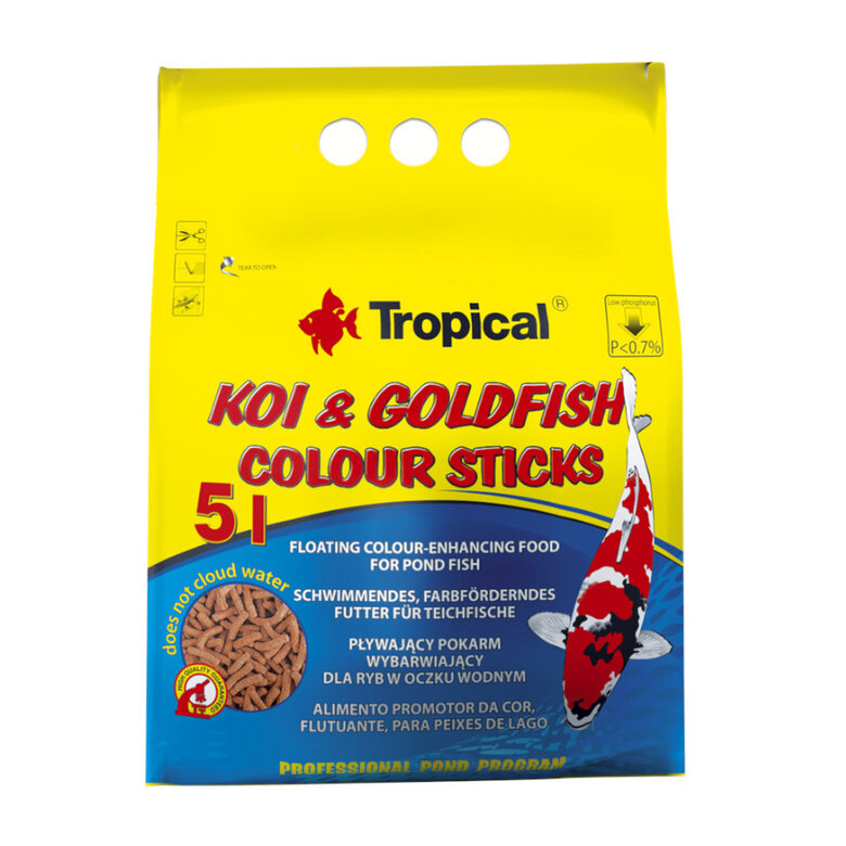Tropical Koi & Goldfish Colour Sticks alimento para peces, , large image number null