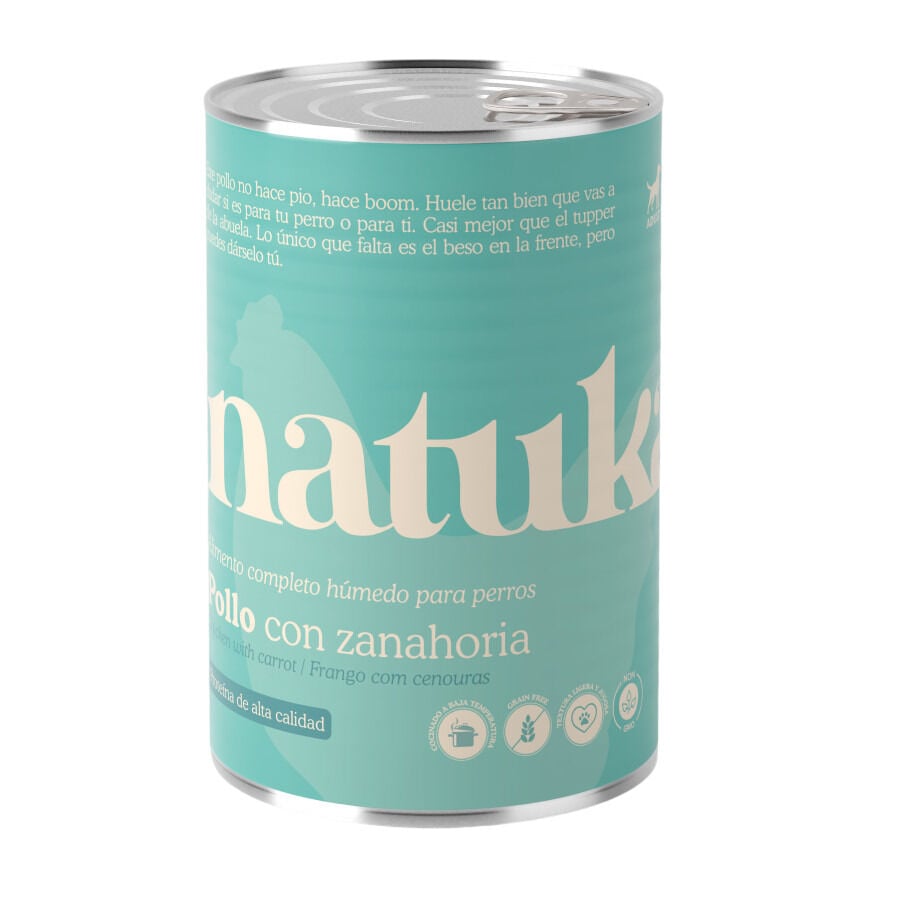 Natuka Comida H&uacute;meda Lata Pollo y Zanahorias para perros, , large Imagen numero 1