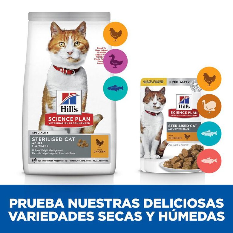 Hill's Science Plan Sterilised Adult Pollo pienso para gatos, , large image number null